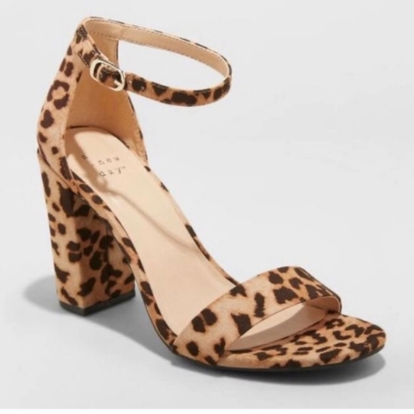 🐆NWT A NEW DAY EMA HEELS LEOPARD SANDALS - Picture 3 of 8